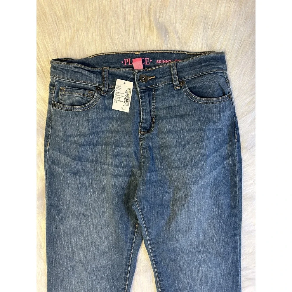 The Children's Place Skinny Jeans Girl's Size 12‎ Blue Denim Adjustable Waist
